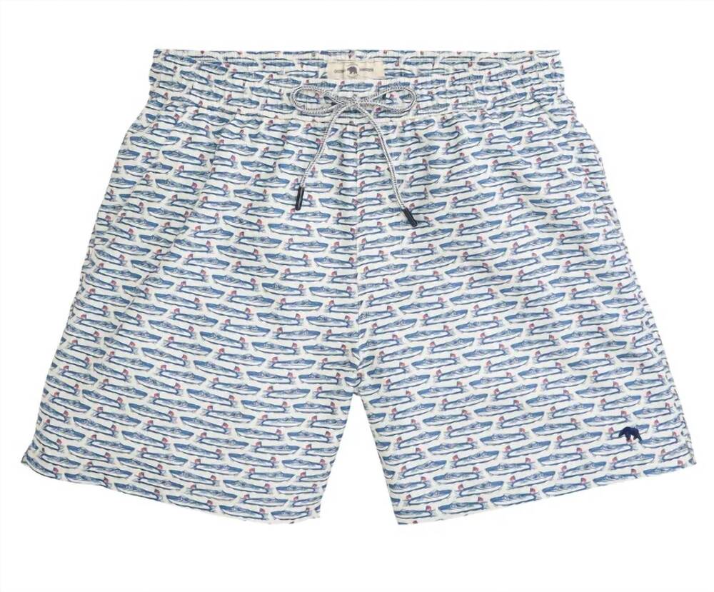 NEW ONWARD RESERVE men's float your boat swim trunk in white